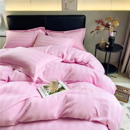 91家纺网 家纺一手货源 找家纺 （总）慕尚 2025新款60支长绒棉提花条纹系列单品被套