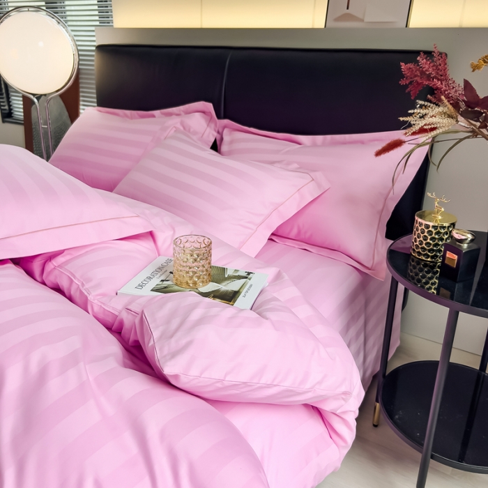 91家纺网 家纺一手货源 找家纺 （总）慕尚 2025新款60支长绒棉提花条纹系列单品被套