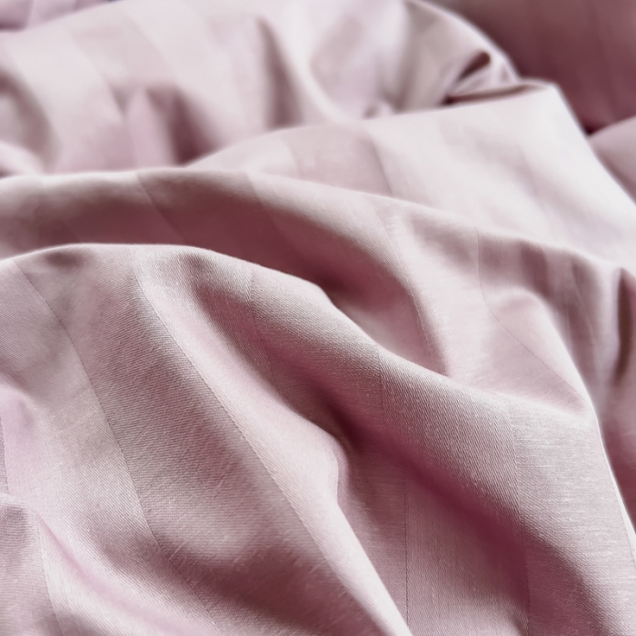 91家纺网 家纺一手货源 找家纺 慕尚 2025新款60支长绒棉提花条纹系列单品被套 条纹豆沙