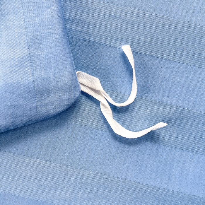 91家纺网 家纺一手货源 找家纺 慕尚 2025新款60支长绒棉提花条纹系列单品被套 条纹天兰