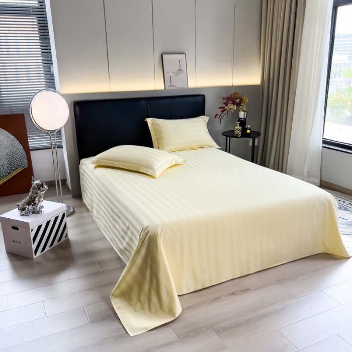 91家纺网 家纺一手货源 找家纺 （总）慕尚 2025新款60支长绒棉提花条纹系列单品床单