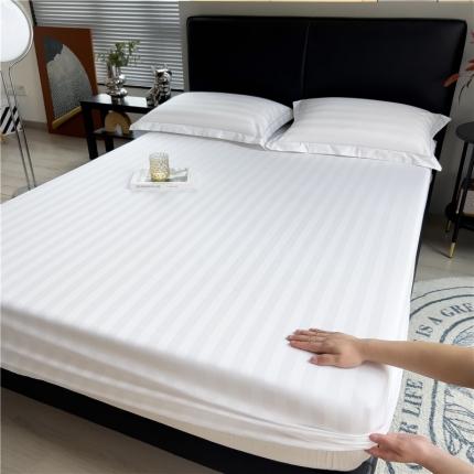 91家纺网 家纺一手货源 找家纺 （总）慕尚 2025新款60支长绒棉提花条纹系列单品床笠