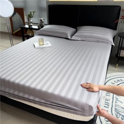 91家纺网 家纺一手货源 找家纺 （总）慕尚 2025新款60支长绒棉提花条纹系列单品床笠