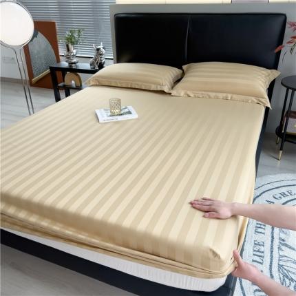 91家纺网 家纺一手货源 找家纺 （总）慕尚 2025新款60支长绒棉提花条纹系列单品床笠