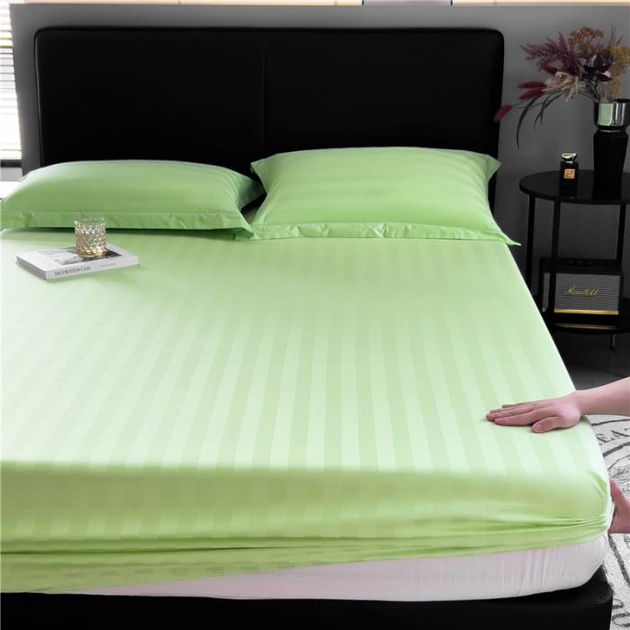 91家纺网 家纺一手货源 找家纺 （总）慕尚 2025新款60支长绒棉提花条纹系列单品床笠