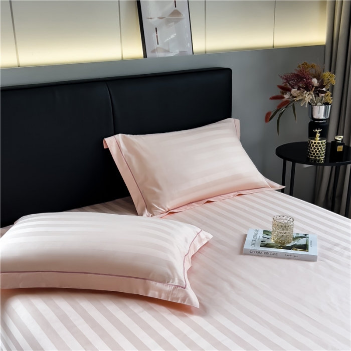 91家纺网 家纺一手货源 找家纺 （总）慕尚 2025新款60支长绒棉提花条纹系列单品枕套