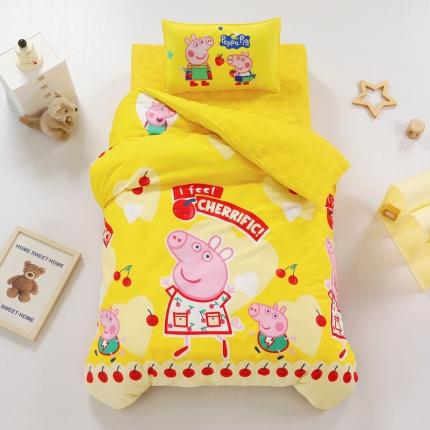 91家纺网 家纺一手货源 找家纺 总吉咪兔家纺新款正版小猪佩奇幼儿园被子三件套纯棉宝宝入园午睡被褥六件套