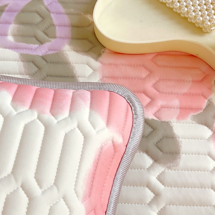 91家纺网 家纺一手货源 找家纺 慕尚 2025新款花边凉感丝乳胶凉席床席床裙款 莫奈