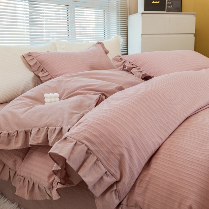 91家纺网 家纺一手货源 找家纺 (总) 慕尚 2025新款全棉镂空水洗棉四件套