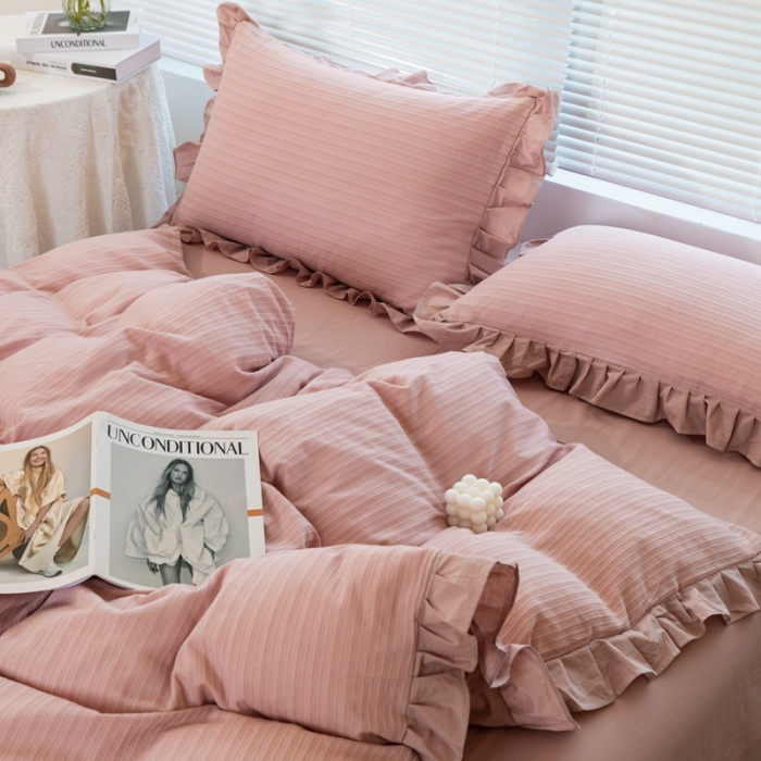 91家纺网 家纺一手货源 找家纺 (总) 慕尚 2025新款全棉镂空水洗棉四件套