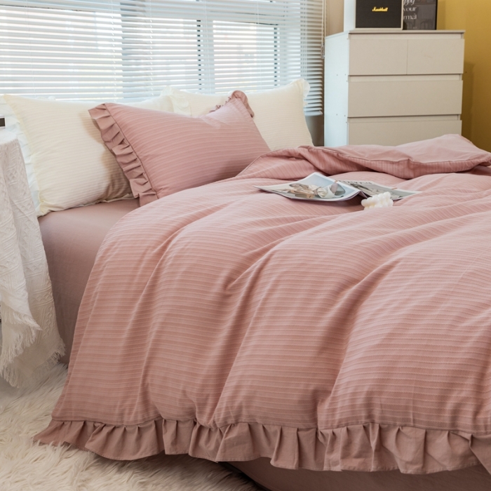 91家纺网 家纺一手货源 找家纺 (总) 慕尚 2025新款全棉镂空水洗棉四件套