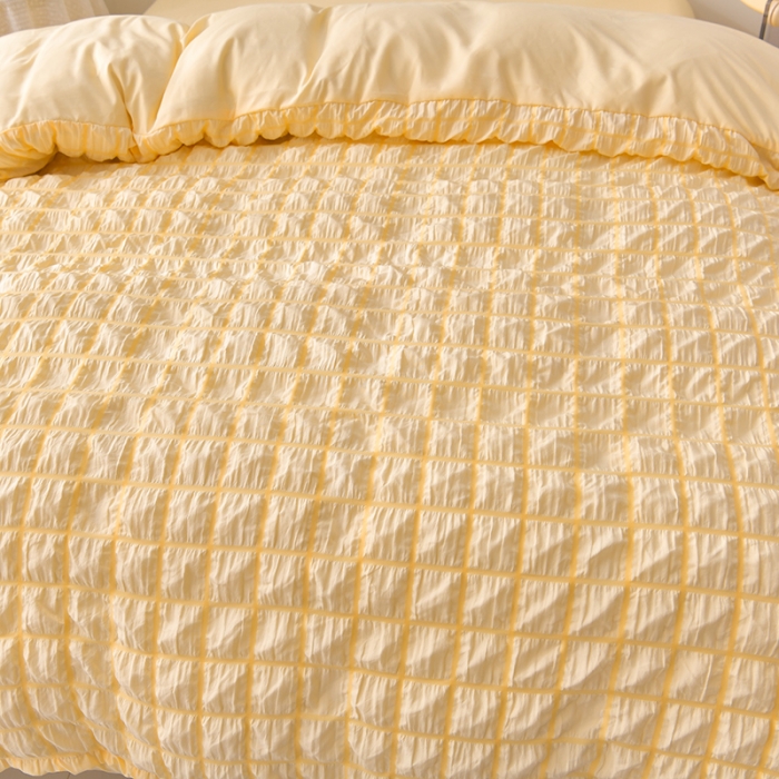 91家纺网 家纺一手货源 找家纺 （总）梦莱情 2023新款泡泡纱水洗棉四件套