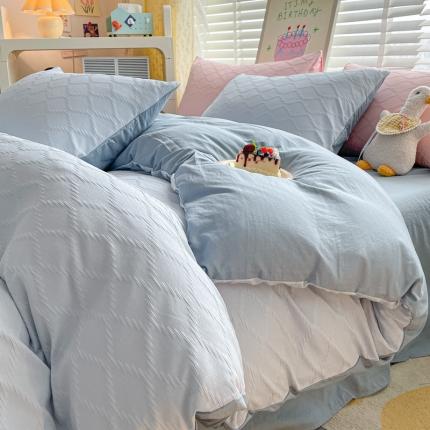 91家纺网 家纺一手货源 找家纺 （总）阿曼达 2023新款水洗m泡泡纱四件套