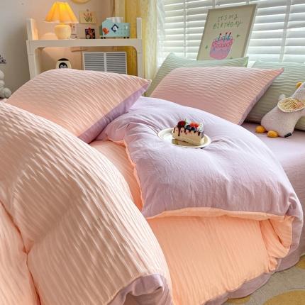 91家纺网 家纺一手货源 找家纺 （总）阿曼达 2023新款水洗m泡泡纱四件套