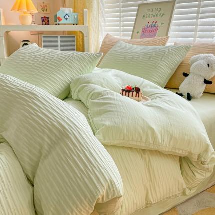 91家纺网 家纺一手货源 找家纺 （总）阿曼达 2023新款水洗m泡泡纱四件套