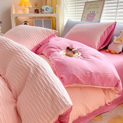 91家纺网 家纺一手货源 找家纺 （总）阿曼达 2023新款水洗m泡泡纱四件套