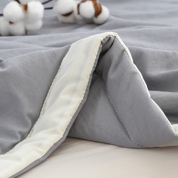 91家纺网 家纺一手货源 找家纺 爱宝被业 2025新款水洗棉麻夏被 高级灰