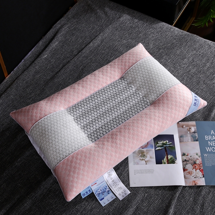 91家纺网 家纺一手货源 找家纺 拾光枕芯 2023新款冰豆豆凉感科技枕48*74cm 粉色