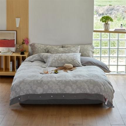 91家纺网 家纺一手货源 找家纺 (总) 安莱生活 2023新款双层纱大提花高奢工艺款花都系列四件套