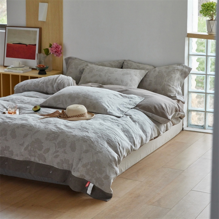 91家纺网 家纺一手货源 找家纺 (总) 安莱生活 2023新款双层纱大提花高奢工艺款花都系列四件套