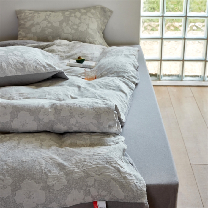 91家纺网 家纺一手货源 找家纺 安莱生活 2023新款双层纱大提花高奢工艺款花都系列四件套 花都-银灰