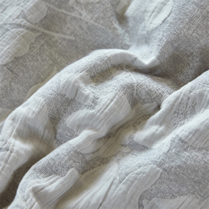 91家纺网 家纺一手货源 找家纺 安莱生活 2023新款双层纱大提花高奢工艺款花都系列四件套 花都-银灰