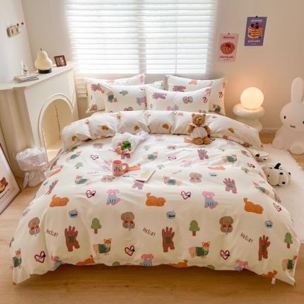 91家纺网 家纺一手货源 找家纺 （总）顾里家纺 2023新款40支13372全棉四季款韩系氛围四件套