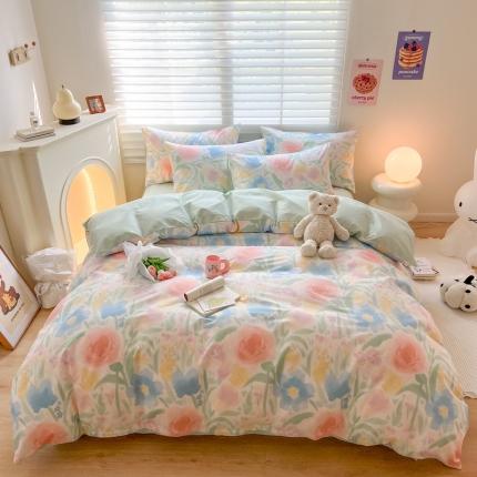 91家纺网 家纺一手货源 找家纺 （总）顾里家纺 2023新款40支13372全棉四季款韩系氛围四件套