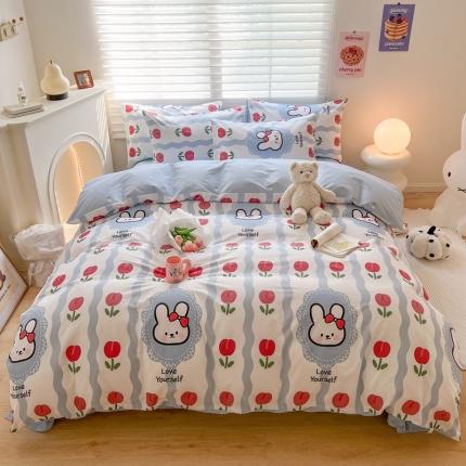 91家纺网 家纺一手货源 找家纺 （总）顾里家纺 2023新款40支13372全棉四季款韩系氛围四件套