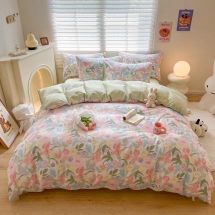 91家纺网 家纺一手货源 找家纺 （总）顾里家纺 2023新款40支13372全棉四季款韩系氛围四件套