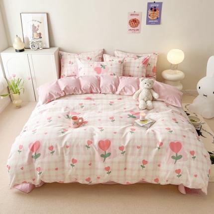 91家纺网 家纺一手货源 找家纺 （总）顾里家纺 2023新款40支13372全棉四季款韩系氛围四件套