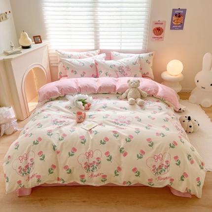 91家纺网 家纺一手货源 找家纺 （总）顾里家纺 2023新款40支13372全棉四季款韩系氛围四件套