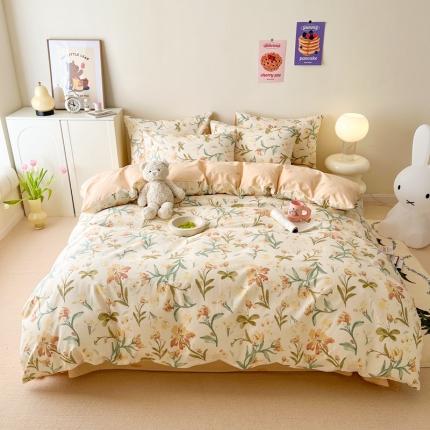 91家纺网 家纺一手货源 找家纺 （总）顾里家纺 2023新款40支13372全棉四季款韩系氛围四件套