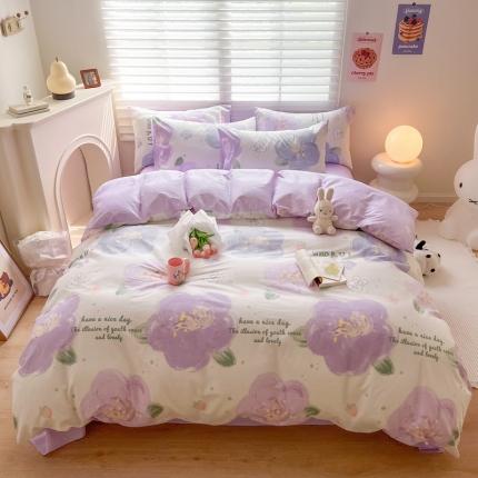 91家纺网 家纺一手货源 找家纺 （总）顾里家纺 2023新款40支13372全棉四季款韩系氛围四件套