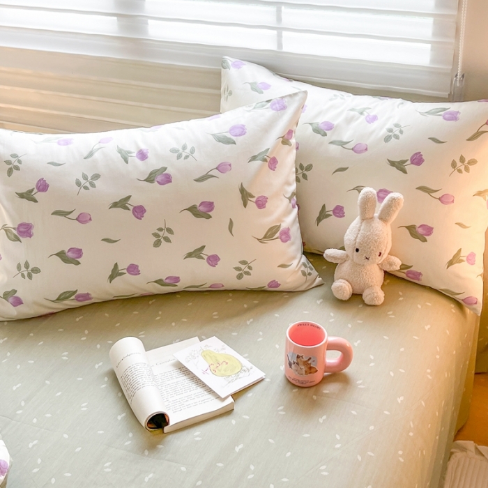 91家纺网 家纺一手货源 找家纺 顾里家纺 2023新款40支13372全棉四季款韩系氛围四件套 梦予幻境