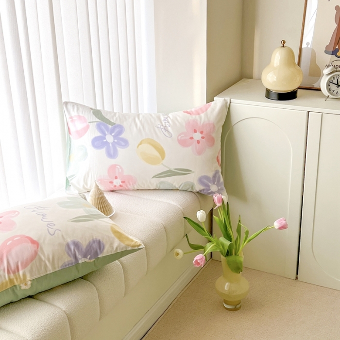 91家纺网 家纺一手货源 找家纺 顾里家纺 2023新款40支13372全棉四季款韩系氛围四件套 人间浪漫