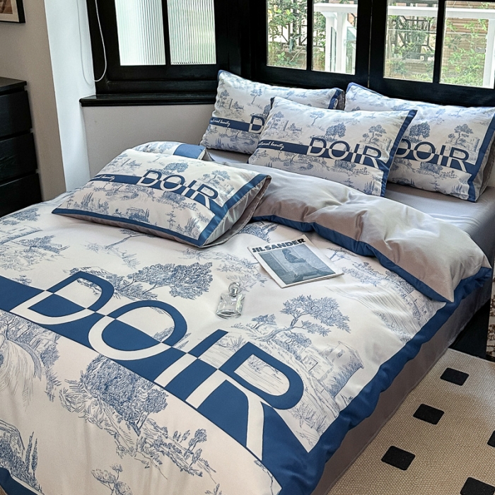 91家纺网 家纺一手货源 找家纺 摩卡 2024新款水洗真丝轻奢系列四件套 爱丁堡