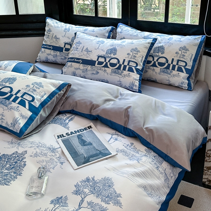 91家纺网 家纺一手货源 找家纺 摩卡 2024新款水洗真丝轻奢系列四件套 爱丁堡