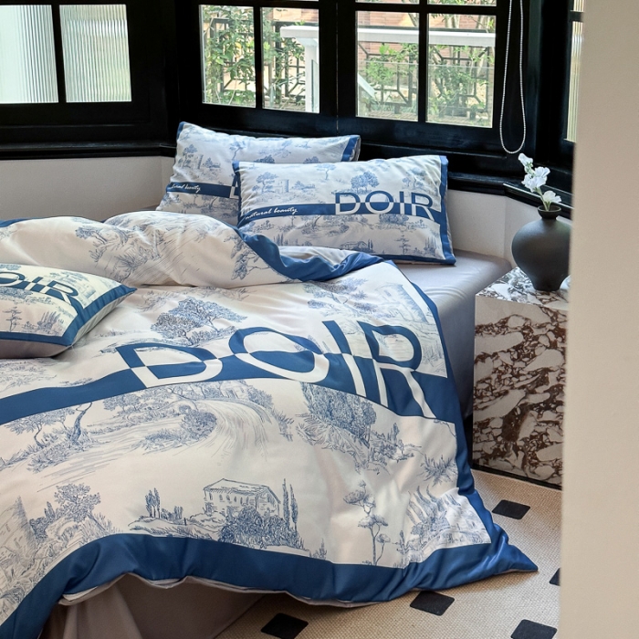 91家纺网 家纺一手货源 找家纺 摩卡 2024新款水洗真丝轻奢系列四件套 爱丁堡