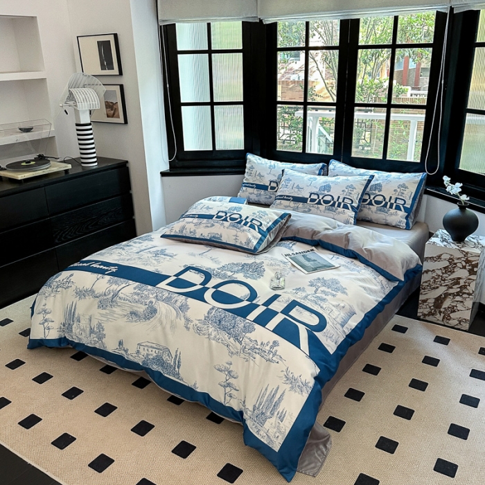 91家纺网 家纺一手货源 找家纺 摩卡 2024新款水洗真丝轻奢系列四件套 爱丁堡