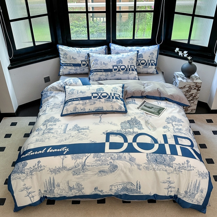 91家纺网 家纺一手货源 找家纺 摩卡 2024新款水洗真丝轻奢系列四件套 爱丁堡