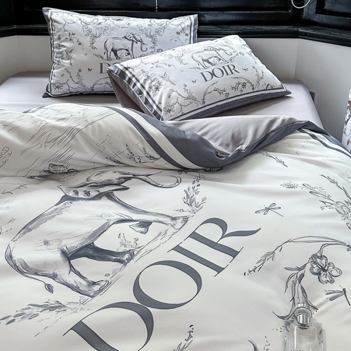 91家纺网 家纺一手货源 找家纺 摩卡 2024新款水洗真丝轻奢系列四件套 大象