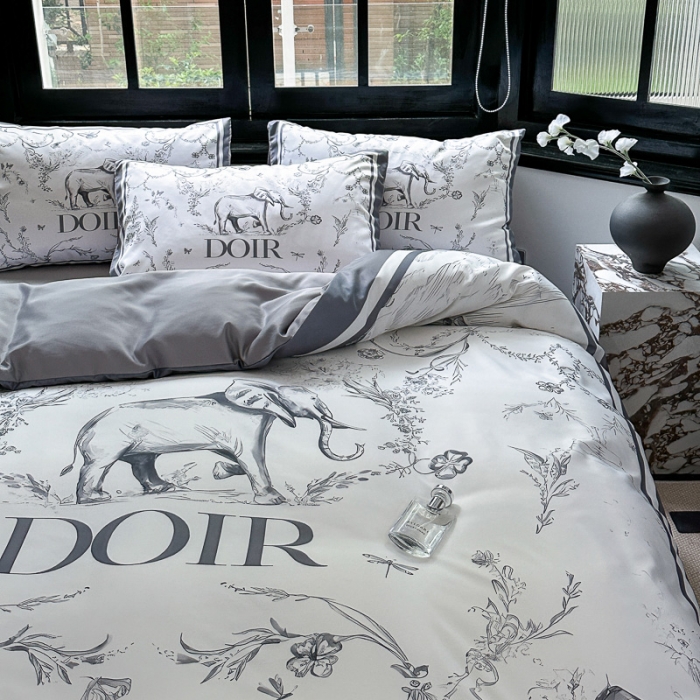 91家纺网 家纺一手货源 找家纺 摩卡 2024新款水洗真丝轻奢系列四件套 大象