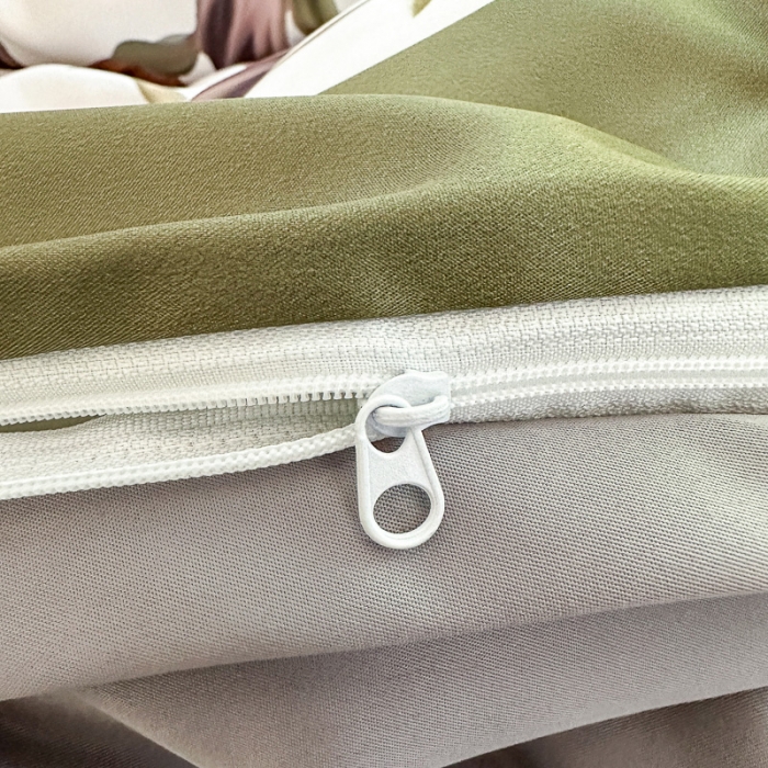 91家纺网 家纺一手货源 找家纺 摩卡 2024新款水洗真丝轻奢系列四件套 花悦