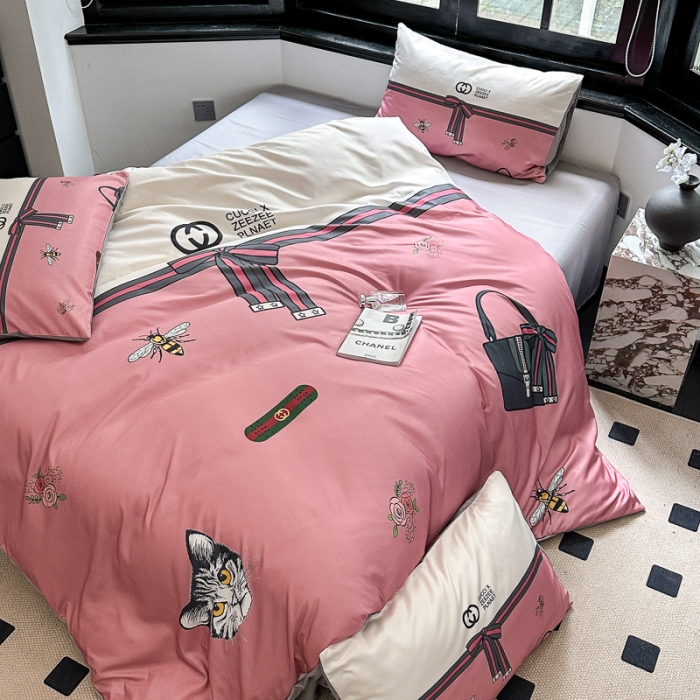 91家纺网 家纺一手货源 找家纺 摩卡 2024新款水洗真丝轻奢系列四件套 记忆