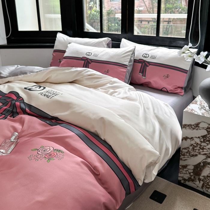 91家纺网 家纺一手货源 找家纺 摩卡 2024新款水洗真丝轻奢系列四件套 记忆