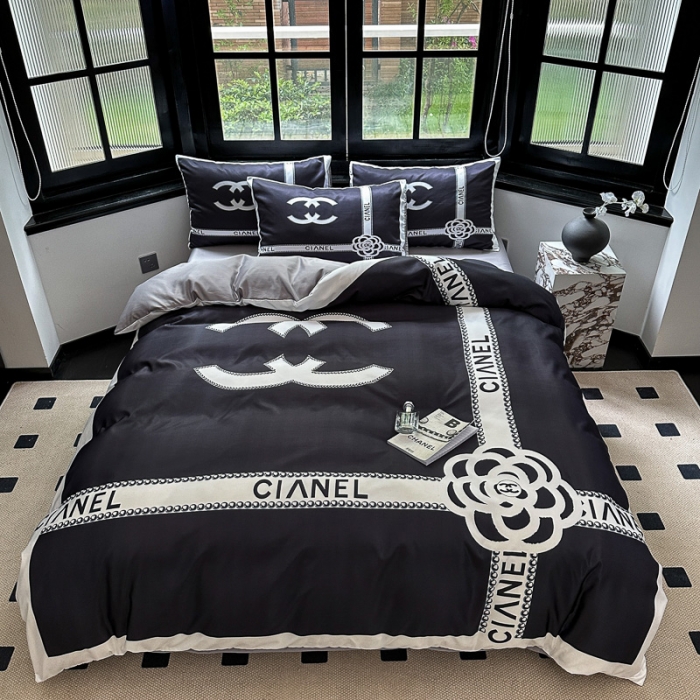 91家纺网 家纺一手货源 找家纺 摩卡 2024新款水洗真丝轻奢系列四件套 经典