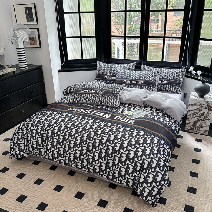 91家纺网 家纺一手货源 找家纺 摩卡 2024新款水洗真丝轻奢系列四件套 旷野