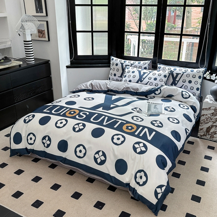 91家纺网 家纺一手货源 找家纺 摩卡 2024新款水洗真丝轻奢系列四件套 路易