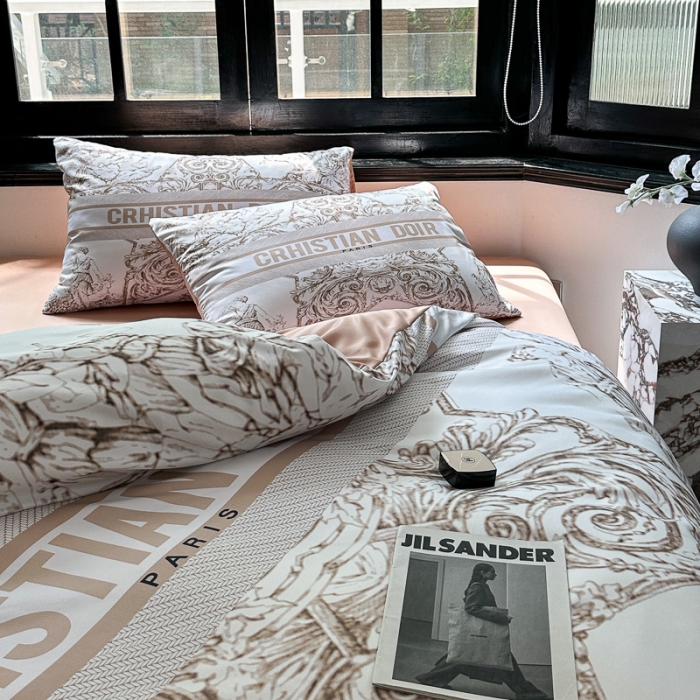 91家纺网 家纺一手货源 找家纺 摩卡 2024新款水洗真丝轻奢系列四件套 星辰